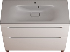 Style Line Тумба с кварцевой раковиной серый шелк Остин 100 белая матовая – фотография-1